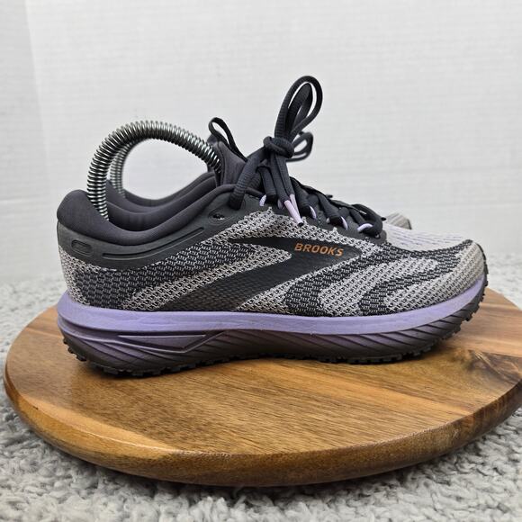 Brooks Womens 6.5B Revel 7 Lavender Ebony Alloy Athletic Gym Daily Running Shoe - Picture 3 of 12